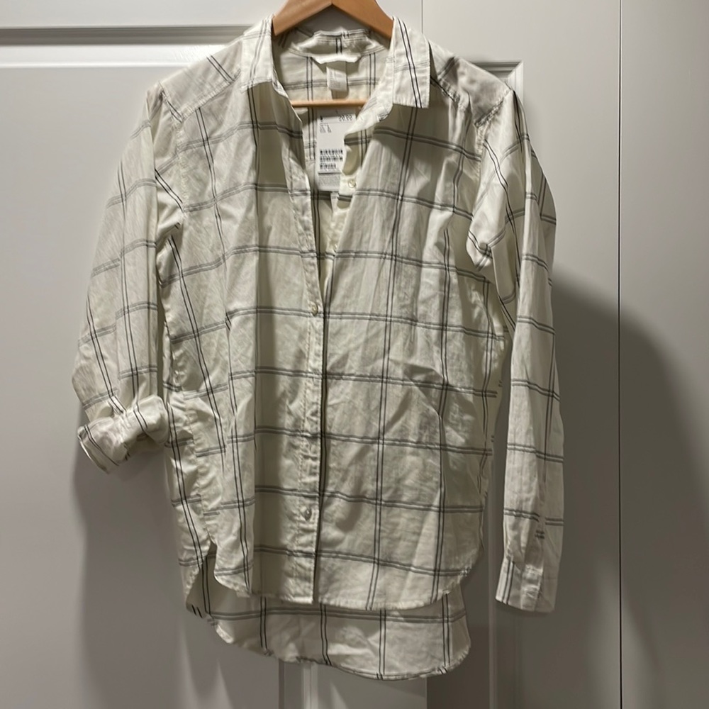 Beige and striped over sized dress shirt